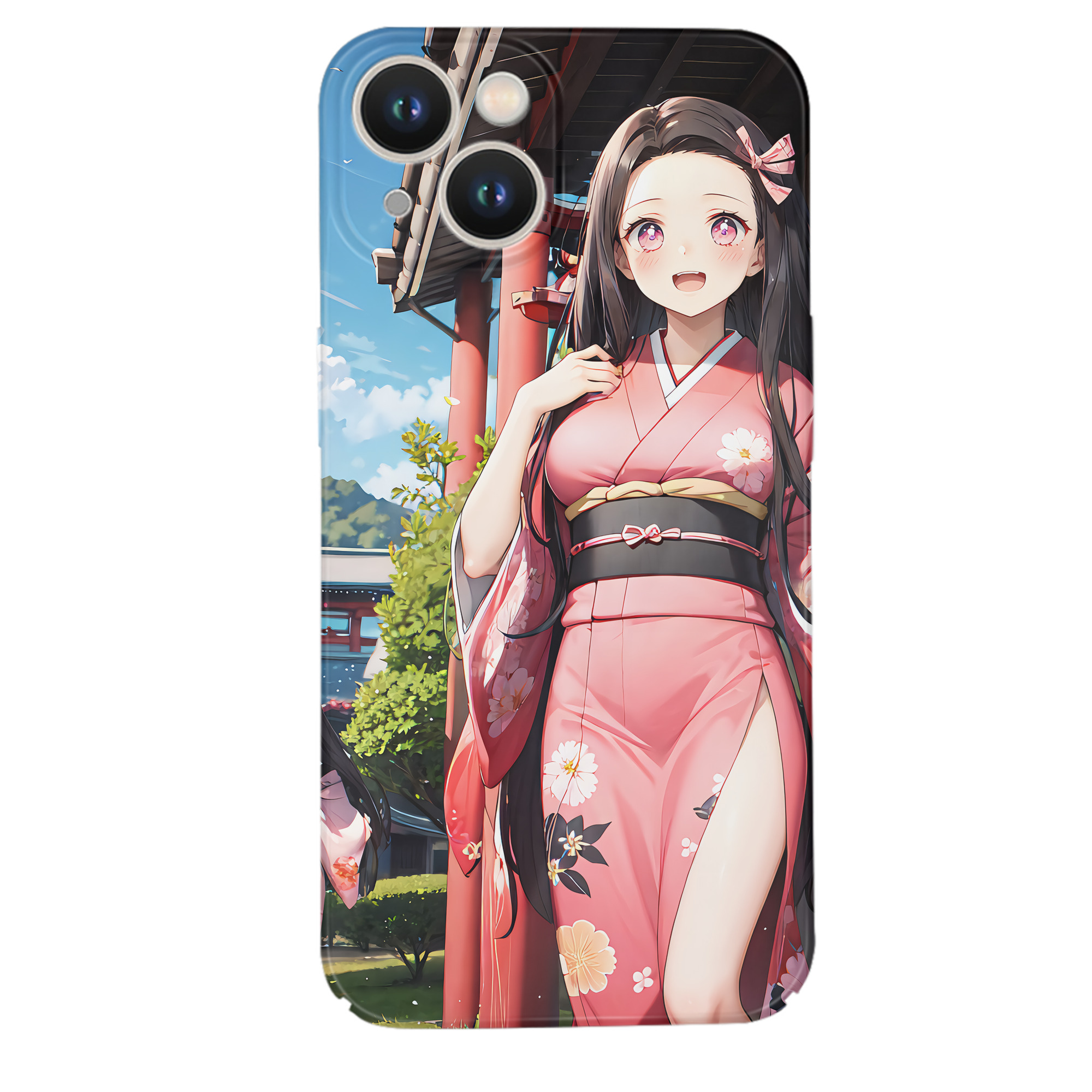 （画像用） 鬼滅の刃（きめつのやいば）竈門 禰󠄀豆子／かまど ねずこ Kamado Nezuko 【iPhone 14シリーズ対応】ハードケース